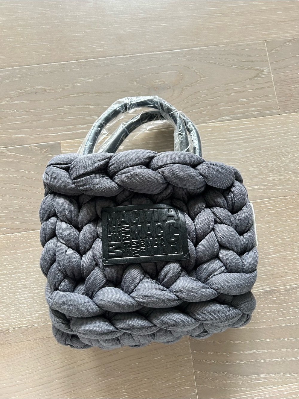Mac jeans Woven Braided Mini Tote Bag in Gray